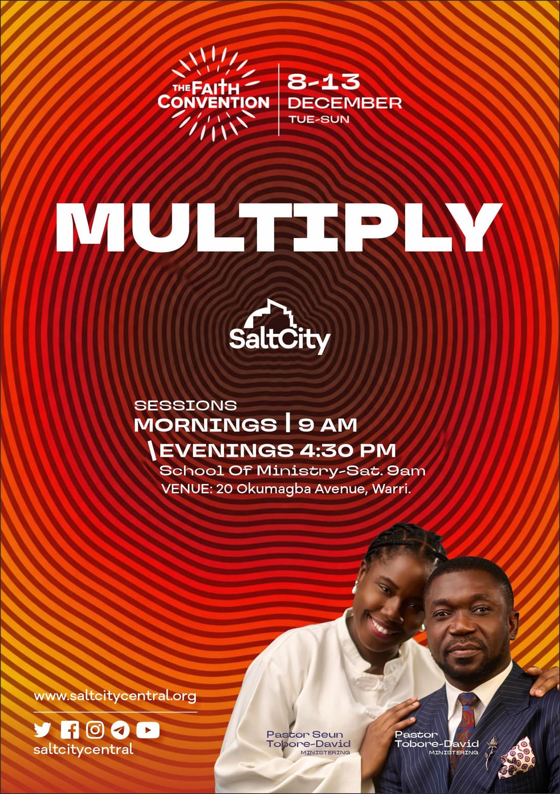 MULTIPLY — The Faith Convention 2026, 8–13 December, 20 Okumagba Avenue, Warri